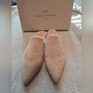 Marc Fisher Tan Suede Pointed Mules